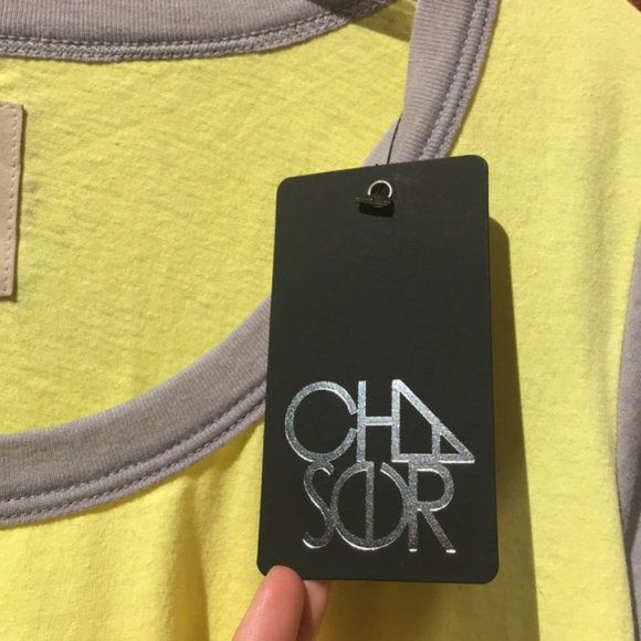 Yellow and Gray Colorblock Chaser Breezy Short Sleeve Tee - Picture 5 of 11